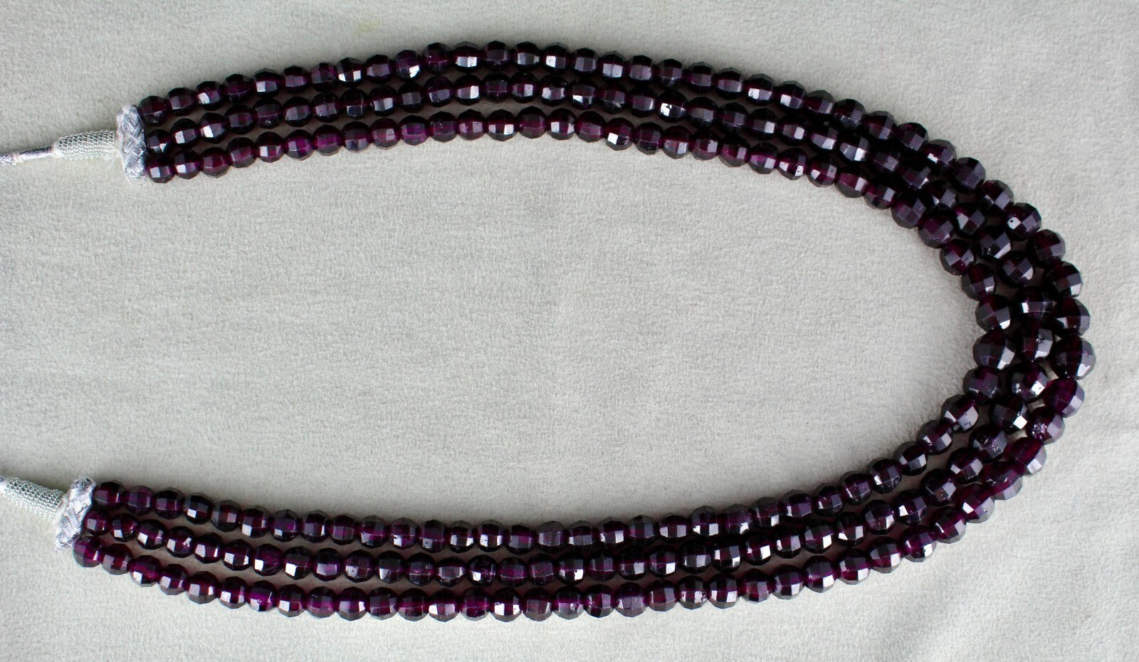 Natural Garnet Round Faceted Beads 867ct Gemstone Ladies Necklace