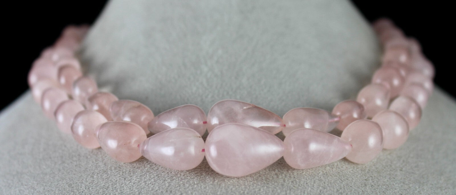 Natural Rose Quartz 574ct Beads Cabochon Gemstone Fashion Necklace