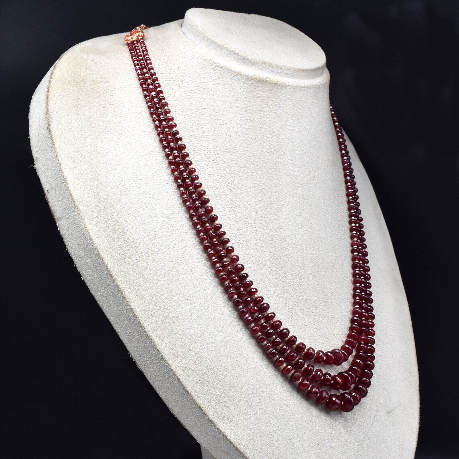 Natural Spinel Pearl Beads Necklace Round 3 L 319 Ct Fine Certified Gemstone