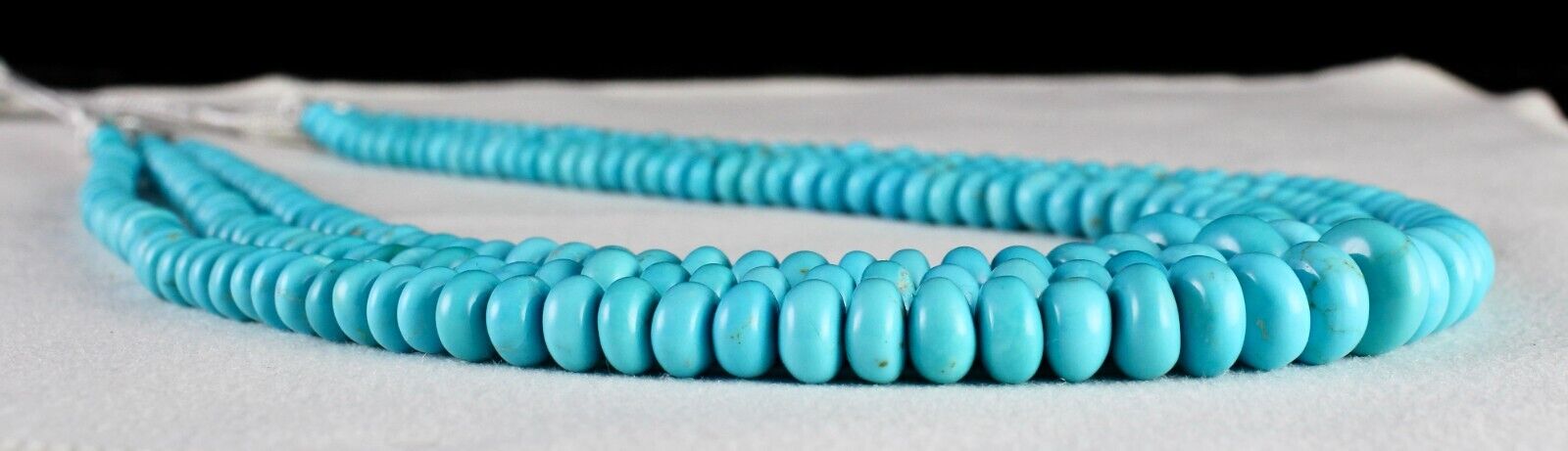 Natural Real Turquoise Beads Round 3 L 388 Ct Blue Gemstone Important Necklace