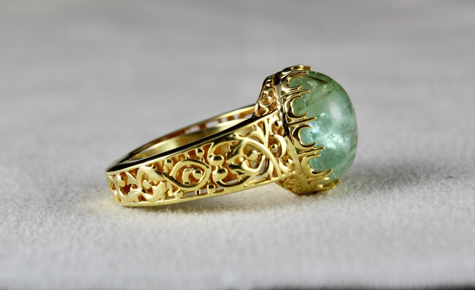 ELEGANT NATURAL OLD COLOMBIAN EMERALD OVAL GEMSTONE FINEST UNISEX SILVER RING