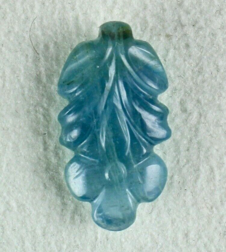 Natural Blue Aquamarine Carved Flower Gemstone 15.83 Ct For Pendant Designing