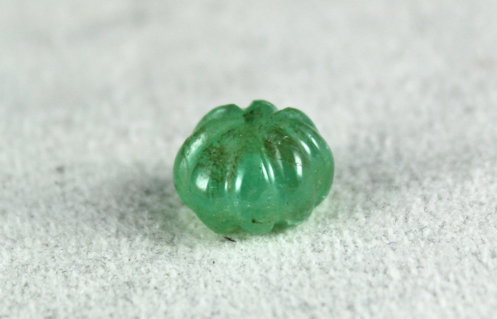 Certified Natural Colombian Emerald Melon Carved Gemstone Bead Pendant 11.96 Ct