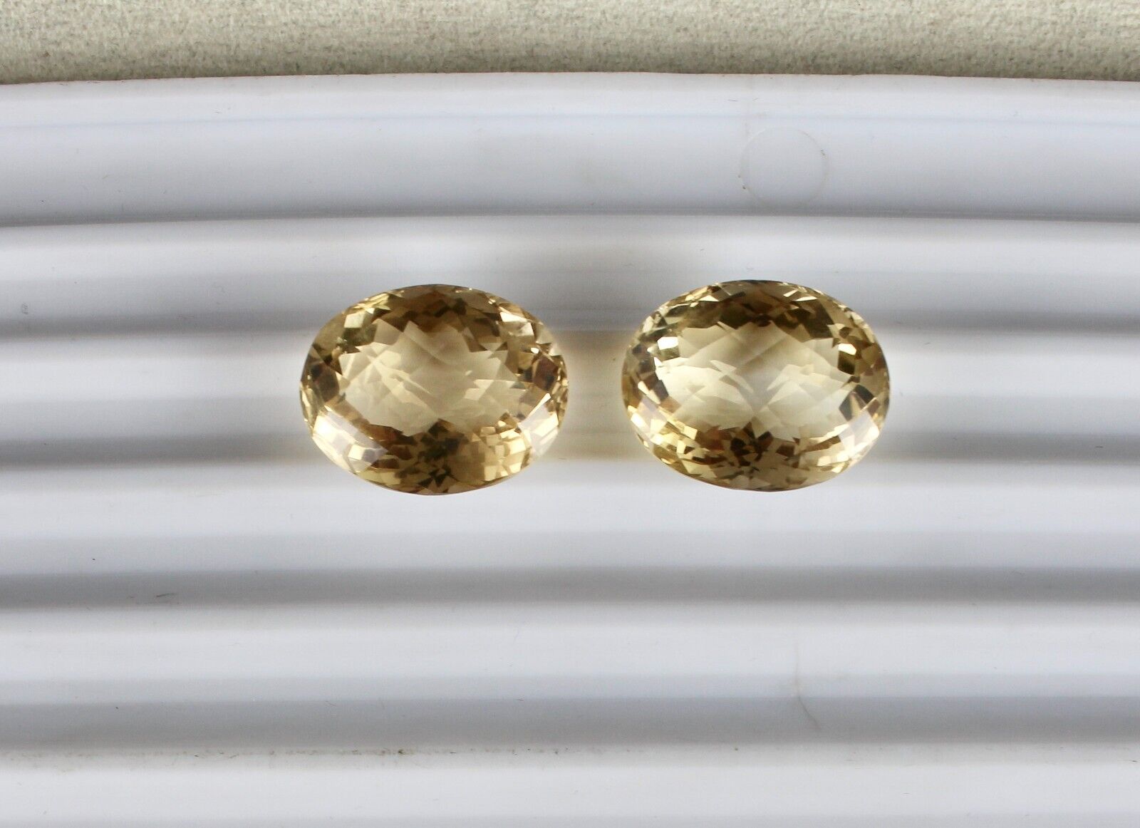 Natural Yellow Citrine Oval Pair 2 Pc 61.22 Ct Loose Gemstone For Earring Design