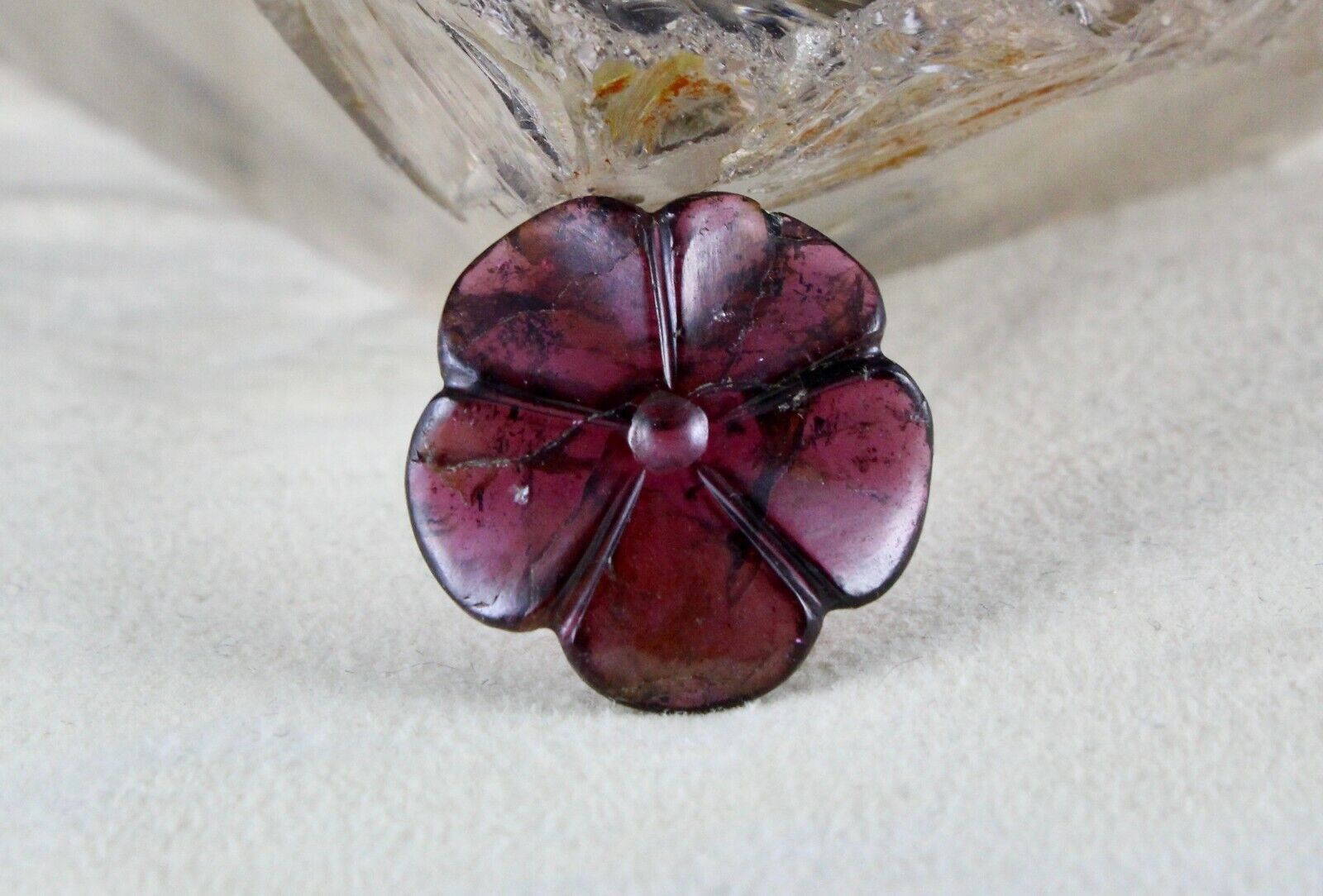 NATURAL GARNET CARVED FLOWER 15 PCS 166 CARATS GEMSTONE RING PENDANT EARRING SET