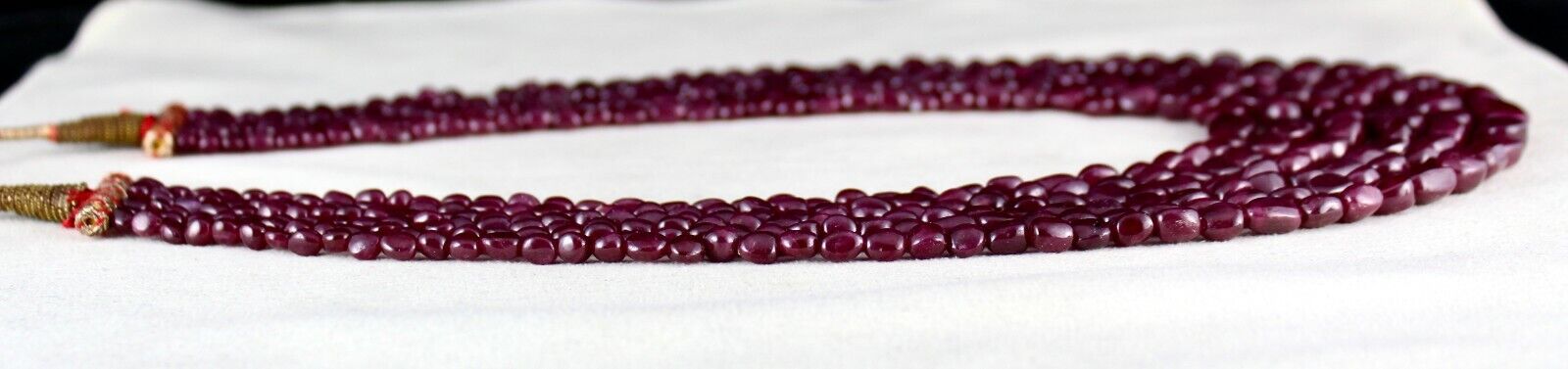 NATURAL UNTREATED RUBY TUMBLE LONG BEADS 6 LINE 782 CTS GEMSTONE LADIES NECKLACE