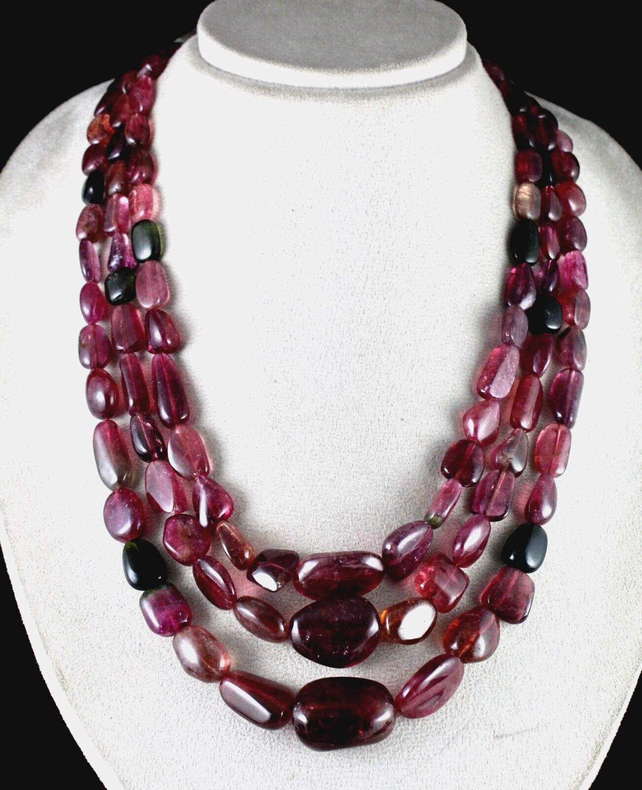 Certified Natural Tourmaline 1155 Ct Multi Fine Gemstone Beads Necklace