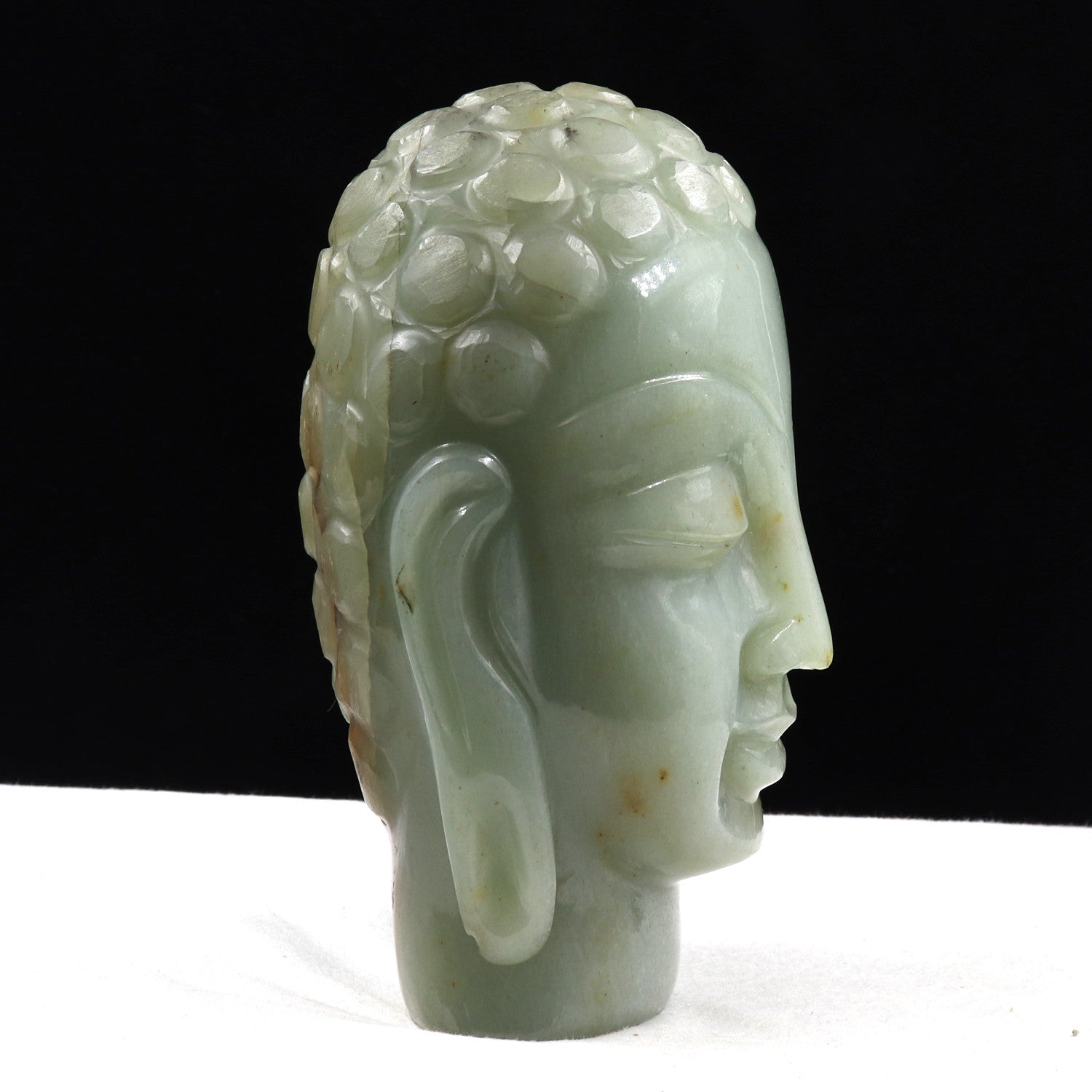 Certified Natural White Jade Buddha Head 7915 Ct Gemstone Statue Home Decor