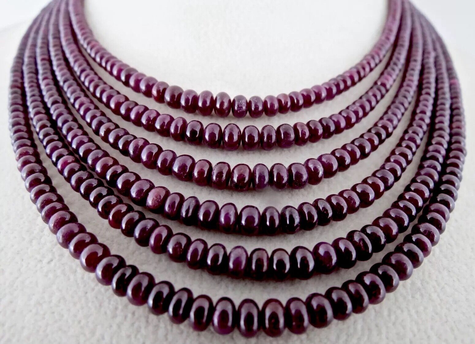 Natural Untreated Ruby Beads Round 6 Line 451 Carats Precious Gemstone Necklace