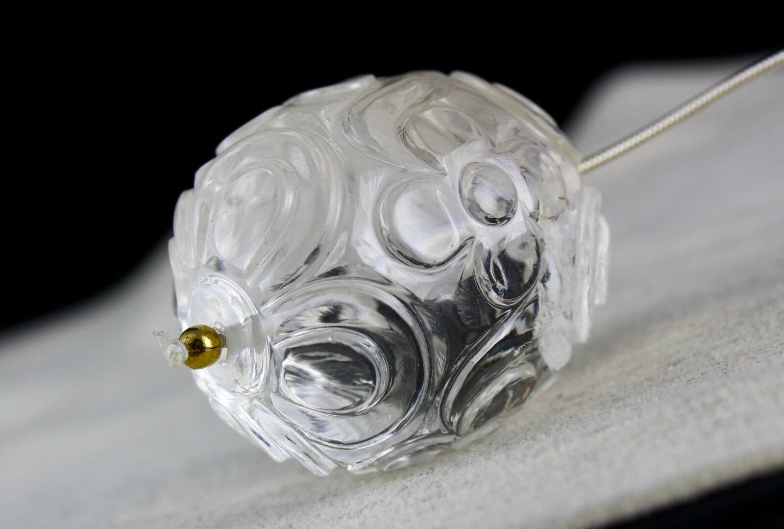 Natural Rock Crystal Quartz 260 Ct Carved Oval Bead Gemstone Set Designing