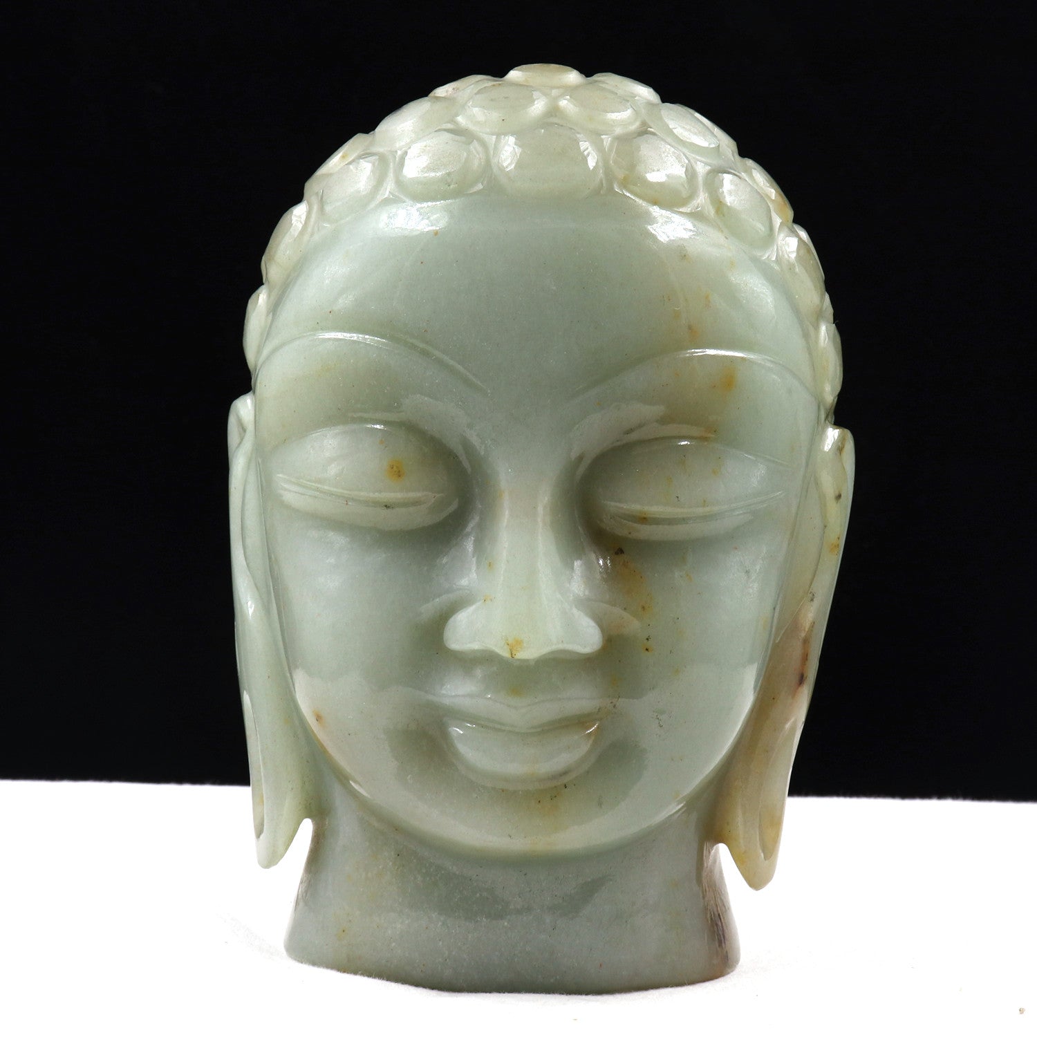 Certified Natural White Jade Buddha Head 7915 Ct Gemstone Statue Home Decor