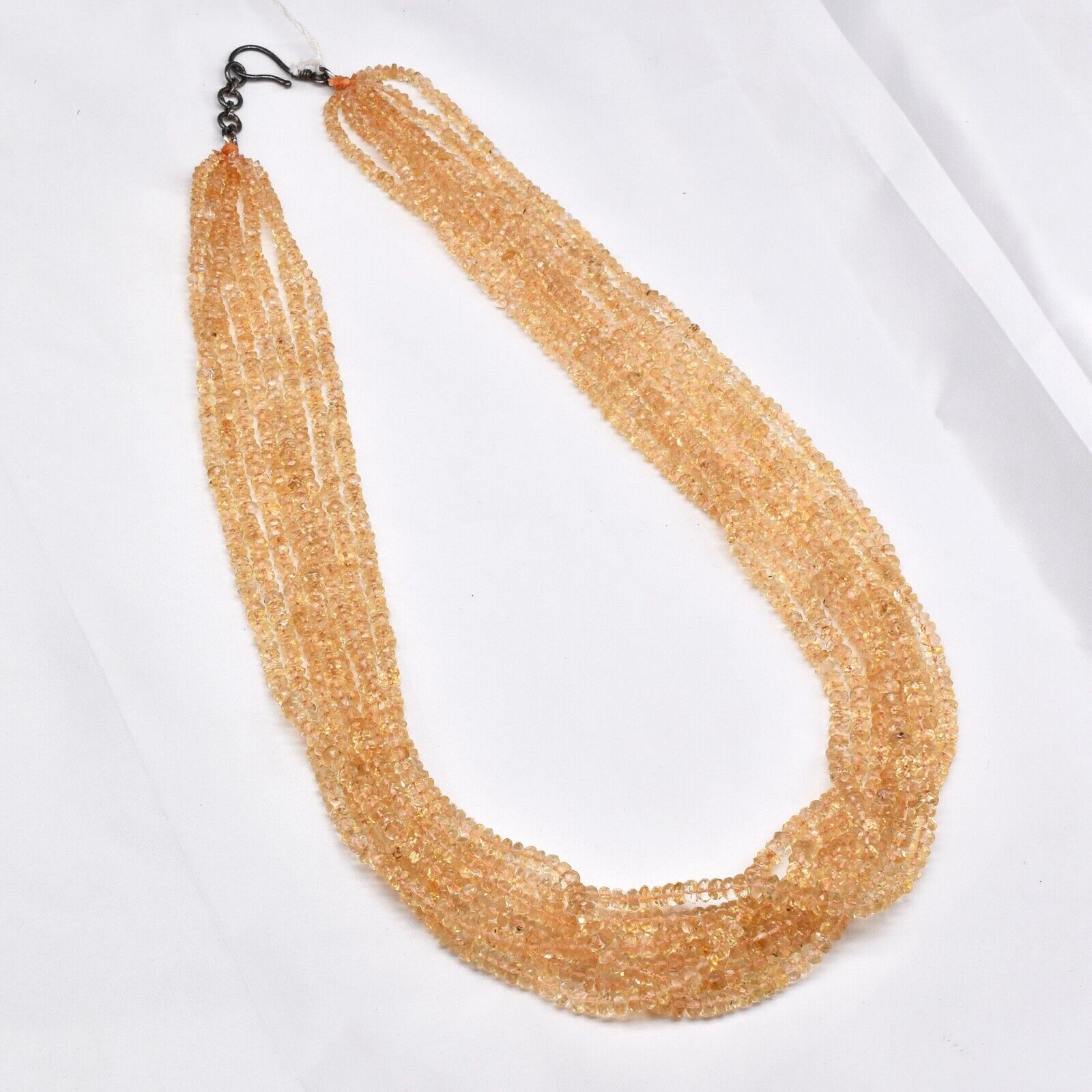 Natural Citrine Beads Faceted Round 8 L 694 Ct Gemstone String Fashion Necklace