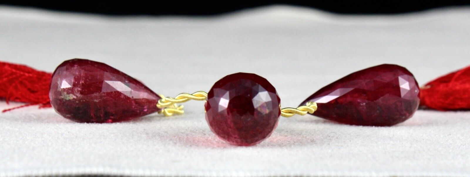 NATURAL TOURMALINE RUBELLITE DROPS 110 CARATS GEMSTONE HANGING PENDANT EARRING
