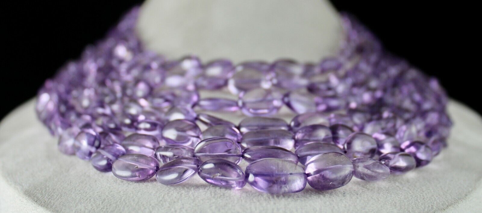 Natural Amethyst Beaded Long Nugget 7 L 1434 Ct Purple Gemstone Fashion Necklace