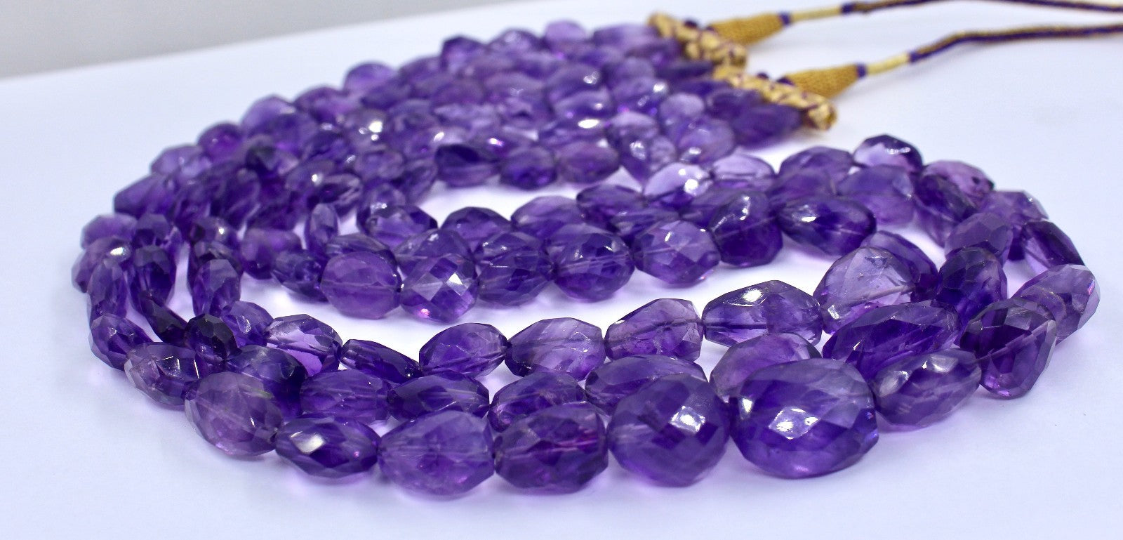 Natural Purple Amethyst 833 Ct Beads Nugget Real Gemstone Fashion Necklace