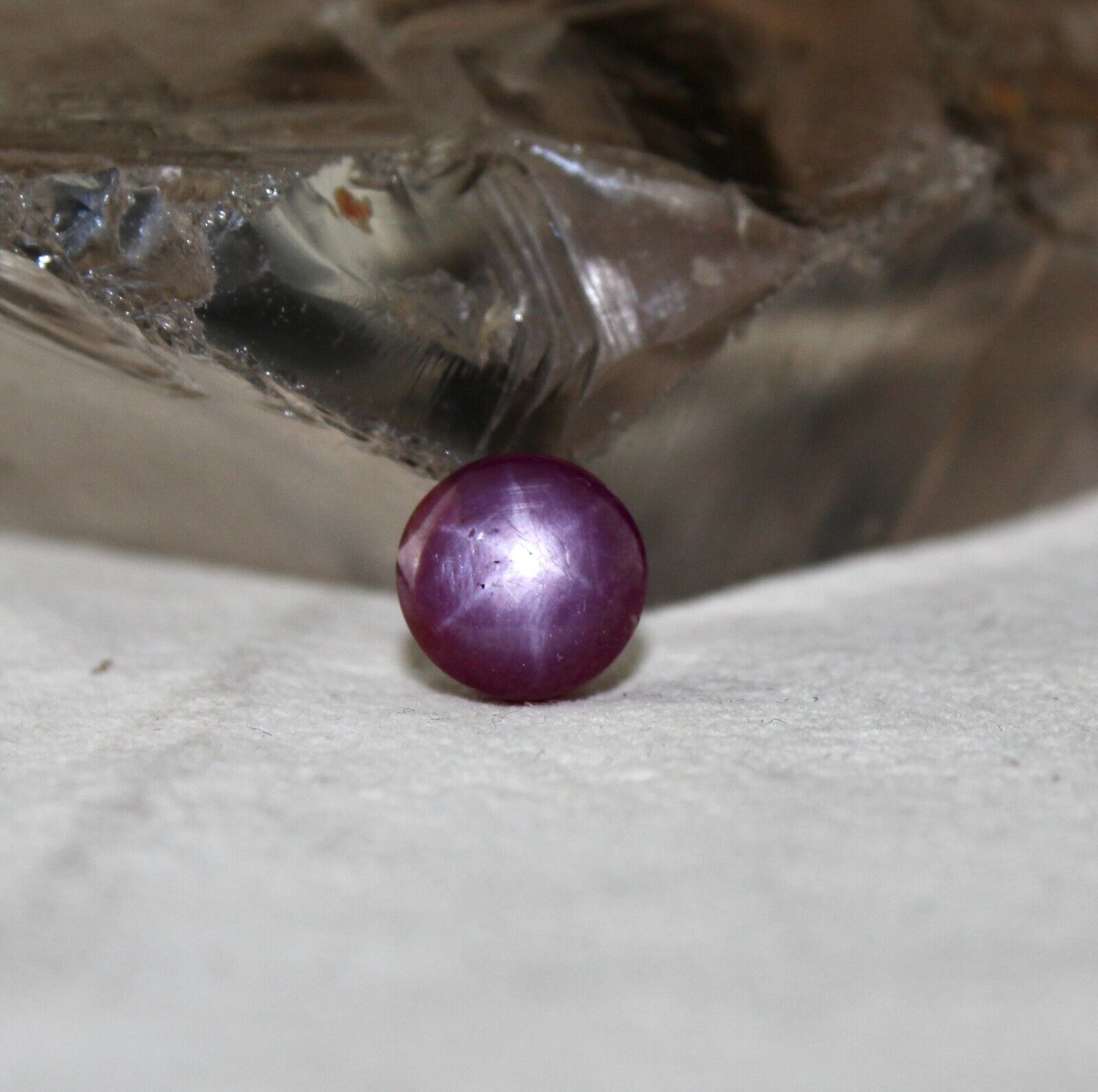 NATURAL 6 LINE STAR RUBY ROUND CABOCHON 6.35 CARATS GEMSTONE FOR RING PENDANT