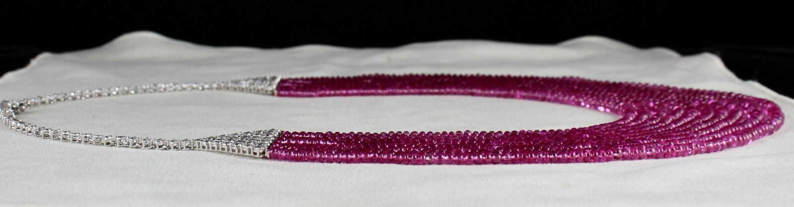 Certified Natural Burma Pink Sapphire 10ct Natural Diamond 18k Gold Necklace