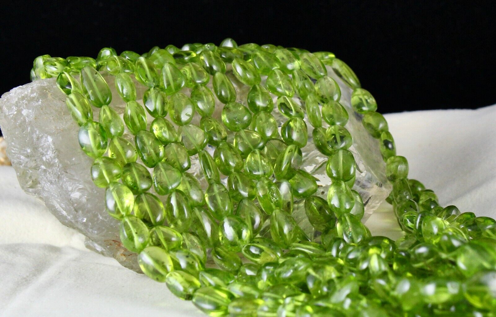 FINEST NATURAL PERIDOT BEADS CABOCHON 7 L 1310 CARATS GEMSTONE FASHION NECKLACE