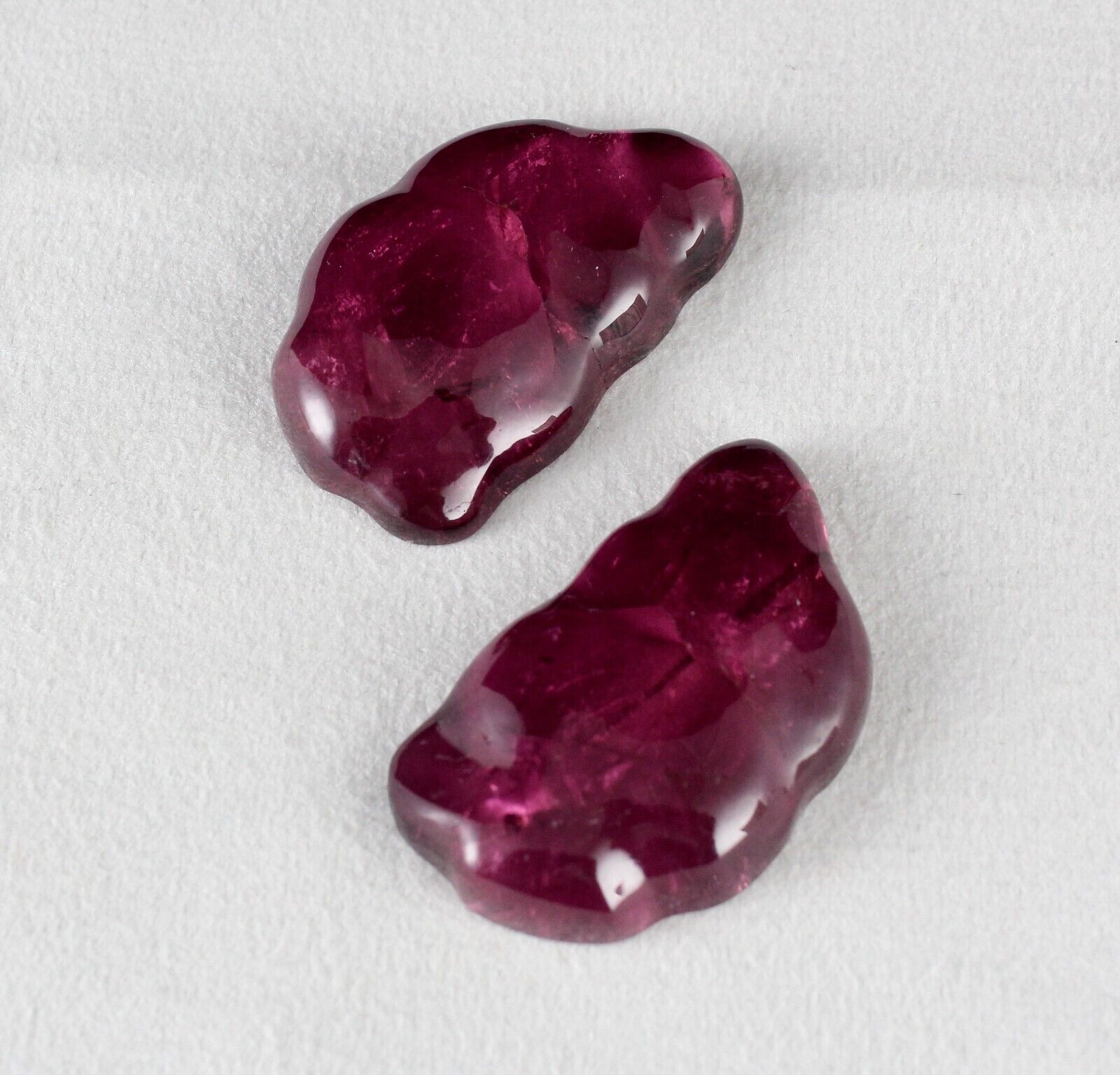 Natural Rubellite Tourmaline Fancy Cabochon 147 Ct Pair Gemstone Design Earring