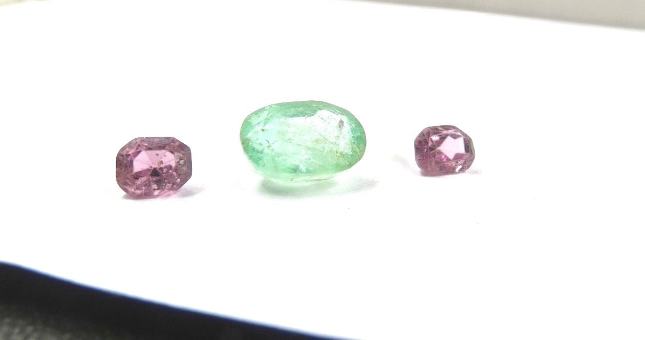 Natural Colombian Emerald & Spinel Octagon 6.45 Cts Gemstone For Jewelry