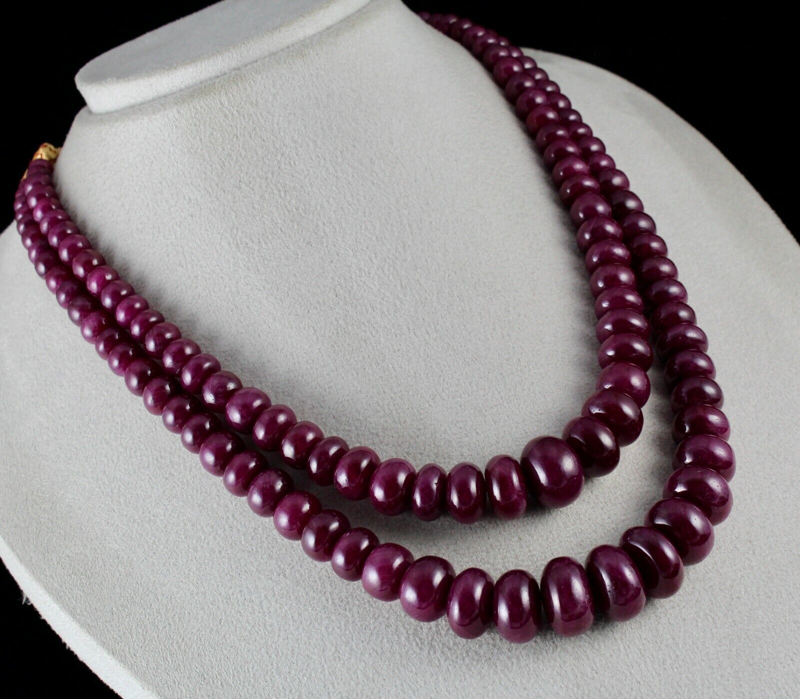 Certified Natural Ruby Beads Round 1380 Carats 18mm Gemstone Collection Necklace