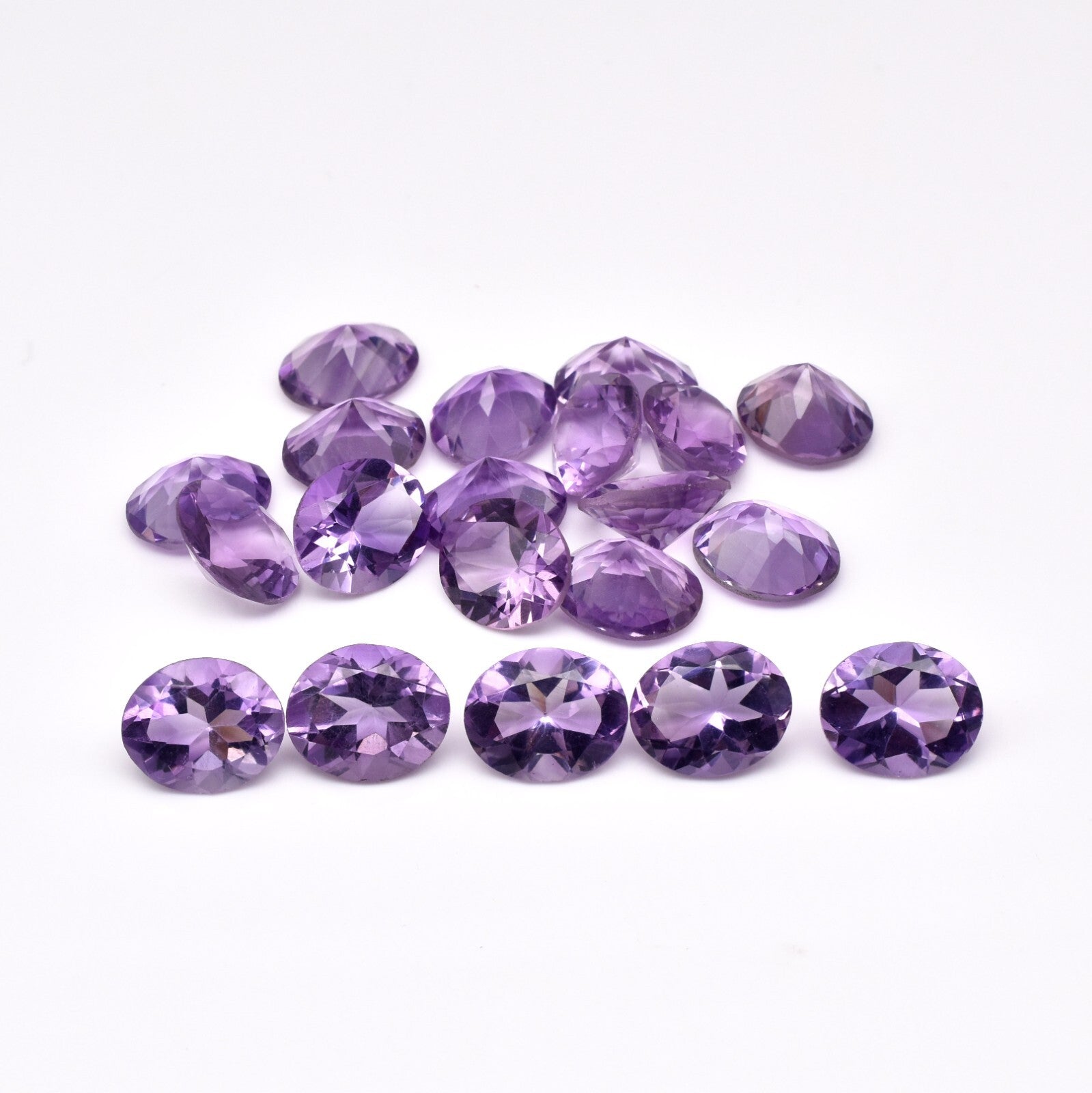 Natural Amethyst Oval 12x10mm 20 Pc 75.15 Ct Loose Gemstone Bracelet Set Design