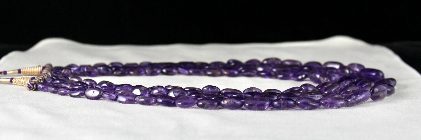 NATURAL AMETHYST BEADS LONG NUGGETS 4 LINE 662 CARATS GEMSTONE FINEST NECKLACE