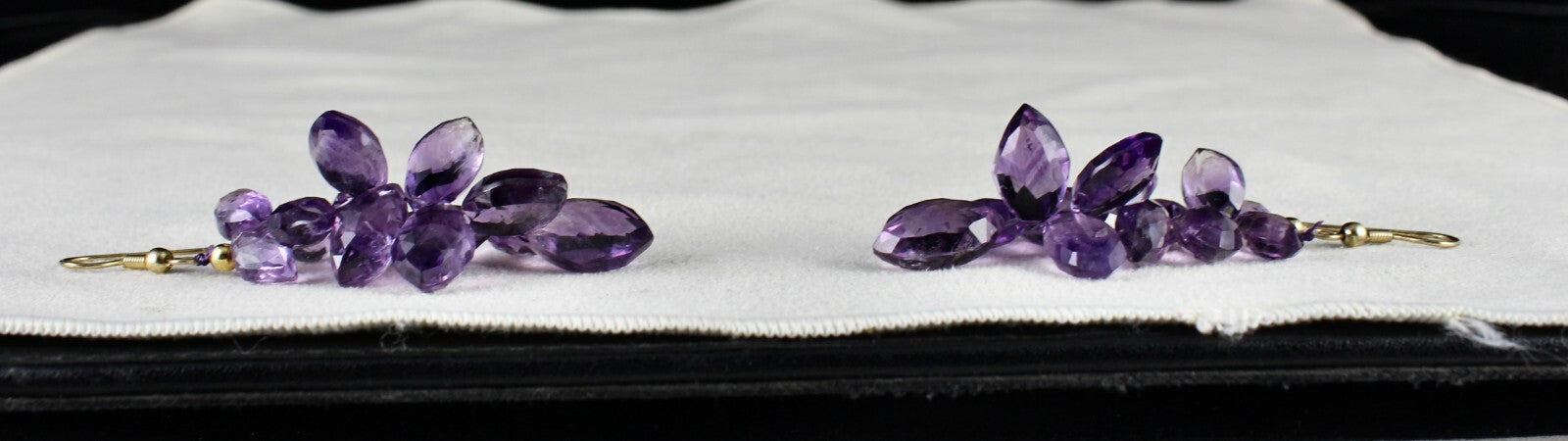 Natural Amethyst 122 Ct Beads Tear Drops Gemstone Fashion Earring