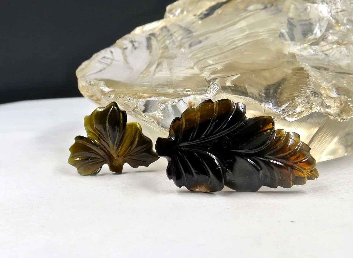MULTI COLOUR TOURMALINE CARVED LEAVES 26.90 CTS GEMSTONE FOR DESIGNING JEWELLERY