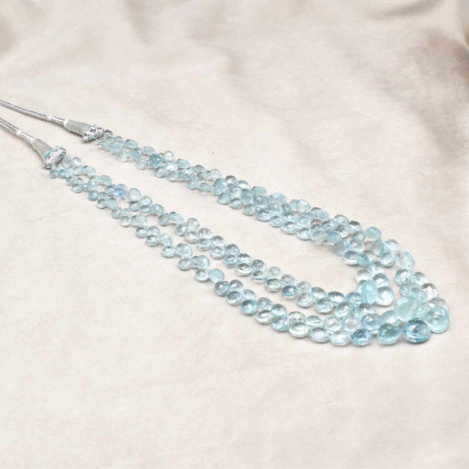 Certified Natural Aquamarine 282 Ct Faceted Blue Gemstone Fine Necklace