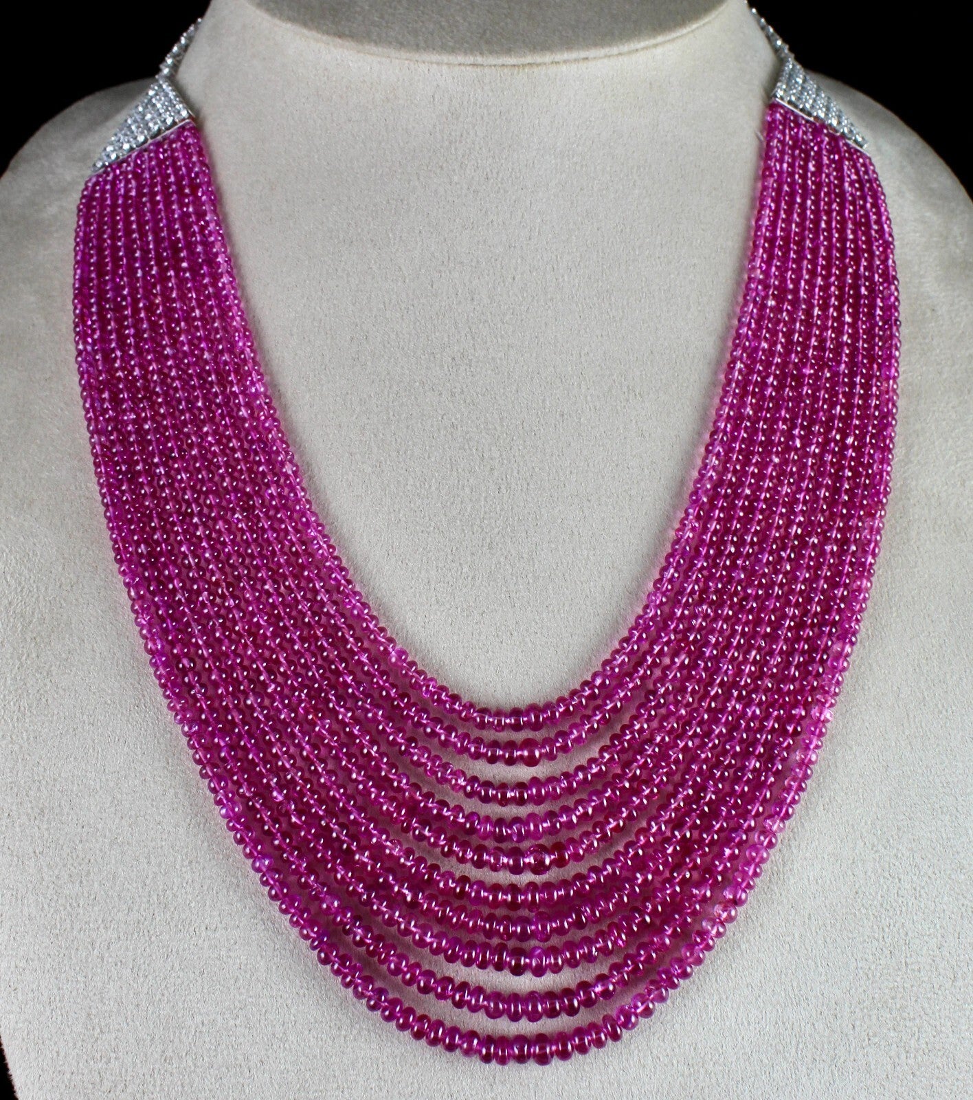 Certified Natural Burma Pink Sapphire 10ct Natural Diamond 18k Gold Necklace