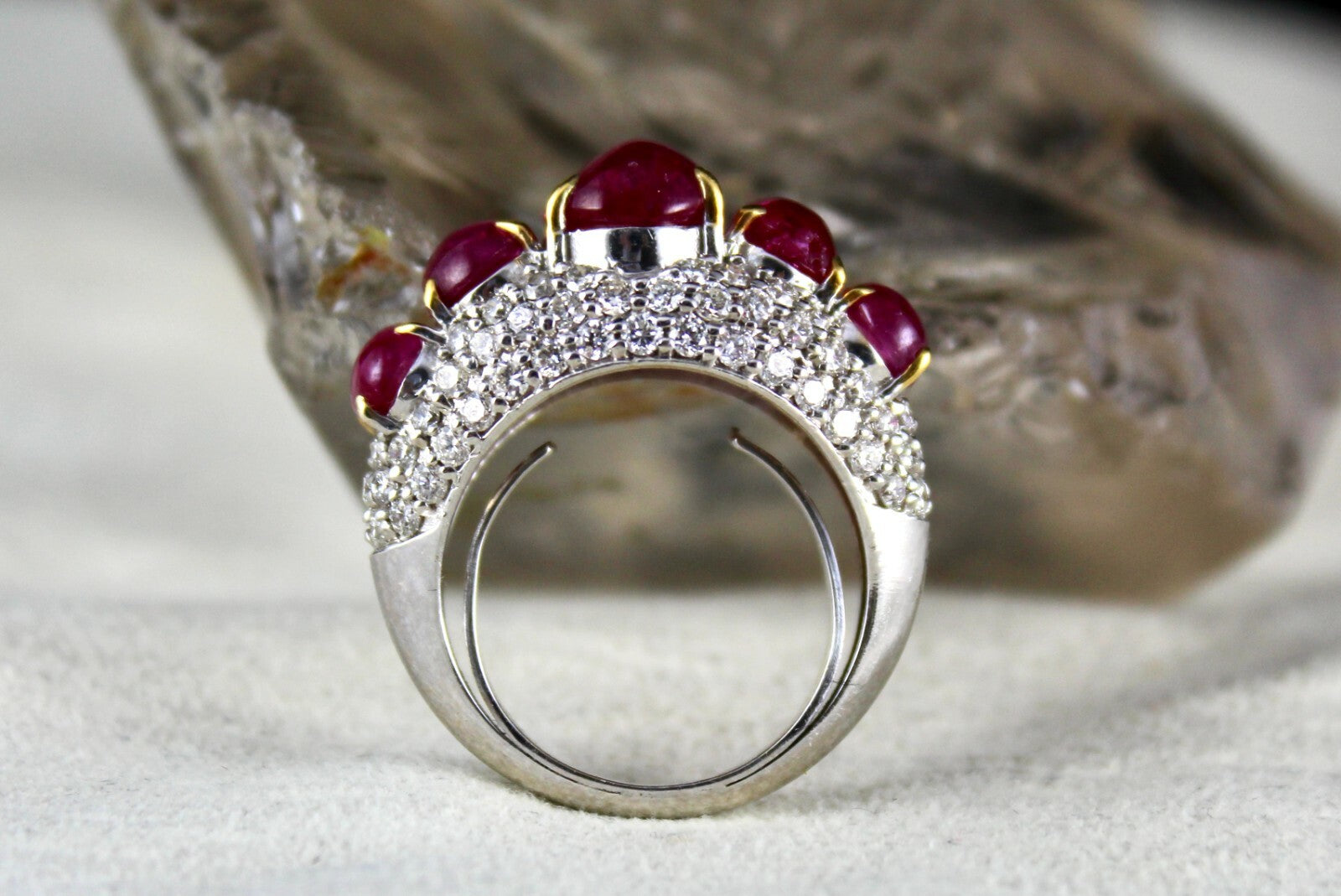 Certified Natural Ruby Diamond 18k Gold Ring 10ct Untreated Burma Gemstone