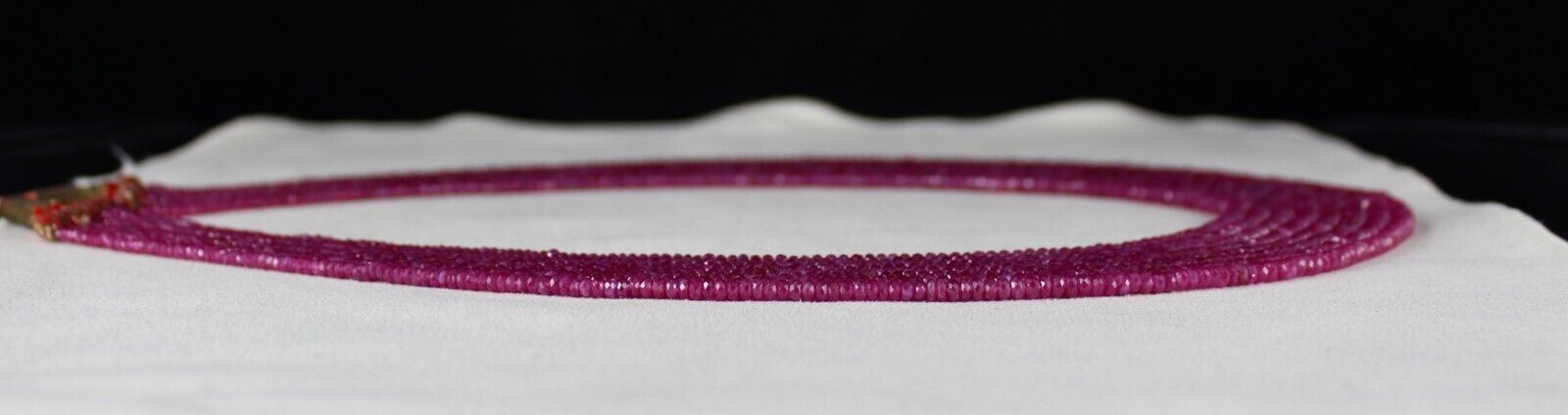 NATURAL HEATED BURMA RUBY FACETED BEADS 8 LINE 573 CARATS GEMSTONE NECKLACE