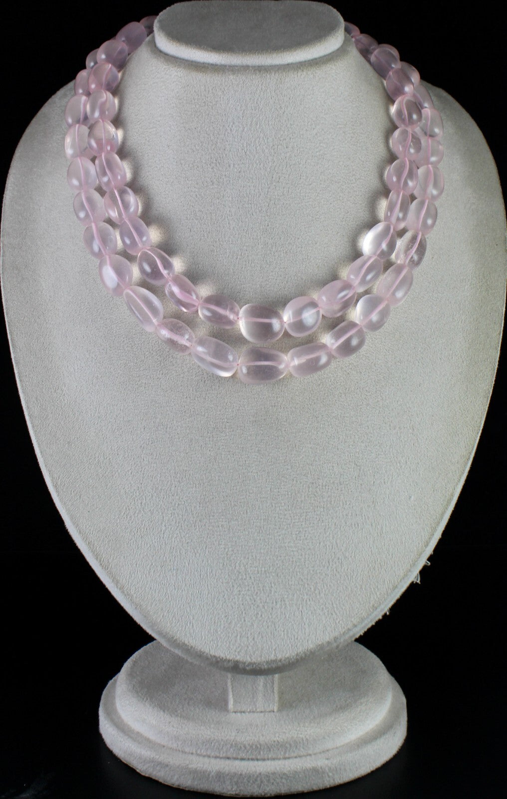 Natural Rose Quartz Nugget Necklace 1181 Ct Pink Gemstone Beads Fashion Jewelry