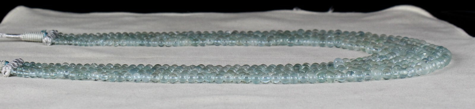 Certified Natural Blue Aquamarine 488 Ct Beads Round 6 String Fine Necklace