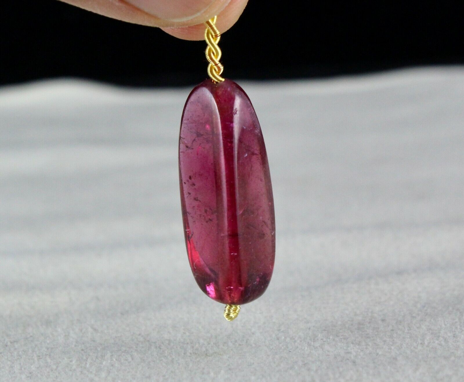 Natural Pink Tourmaline Rubellite Bead Hanging 22.85 Cts Gemstone Pendant Design