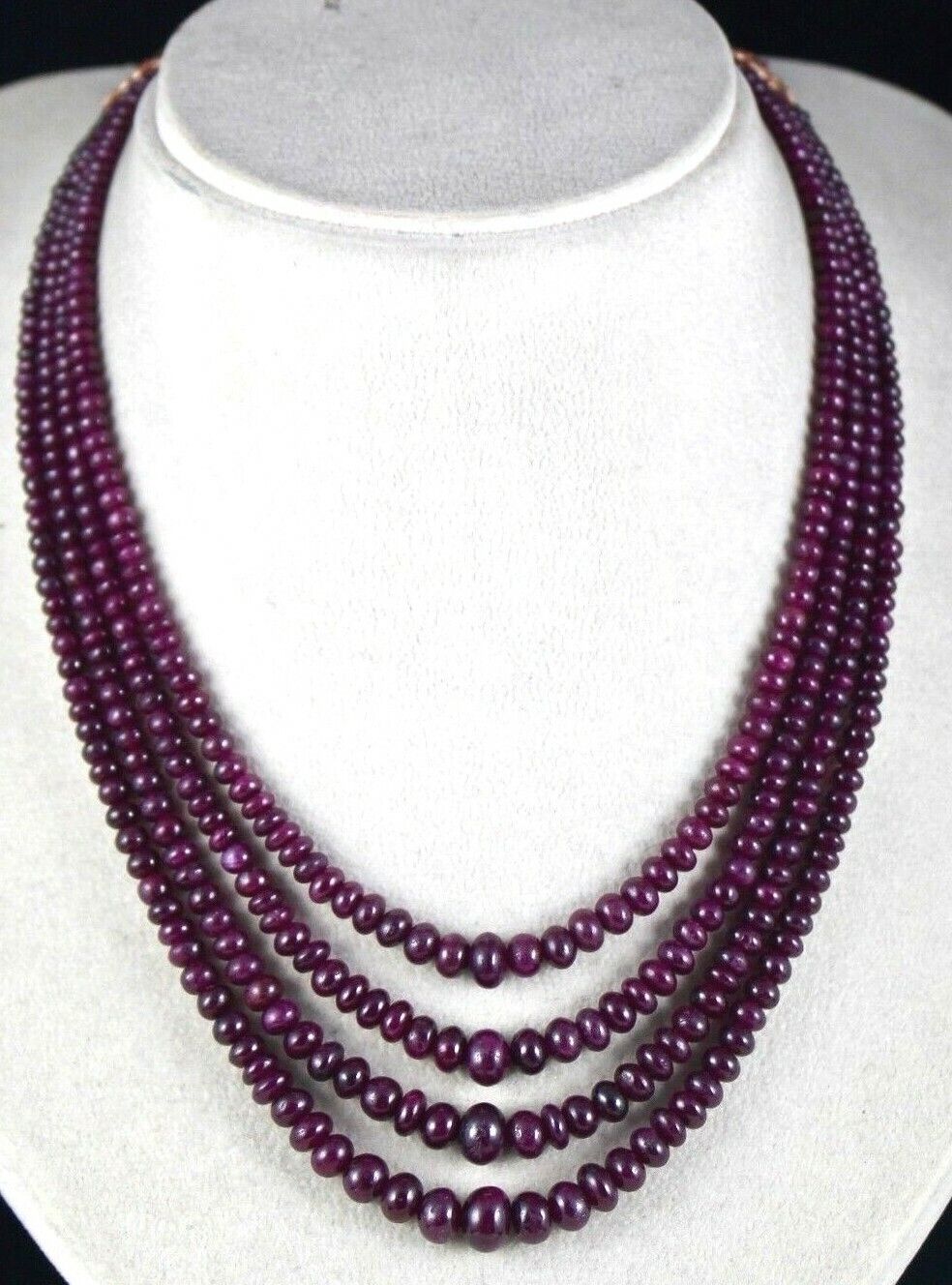 Natural Unheated Ruby Beads Round 4 L 399 Ct Red Gemstone Statement Necklace