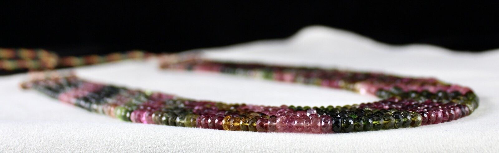 Natural Multi Tourmaline Beads Faceted Round 7L 670 Ct Gemstone Fashion Necklace