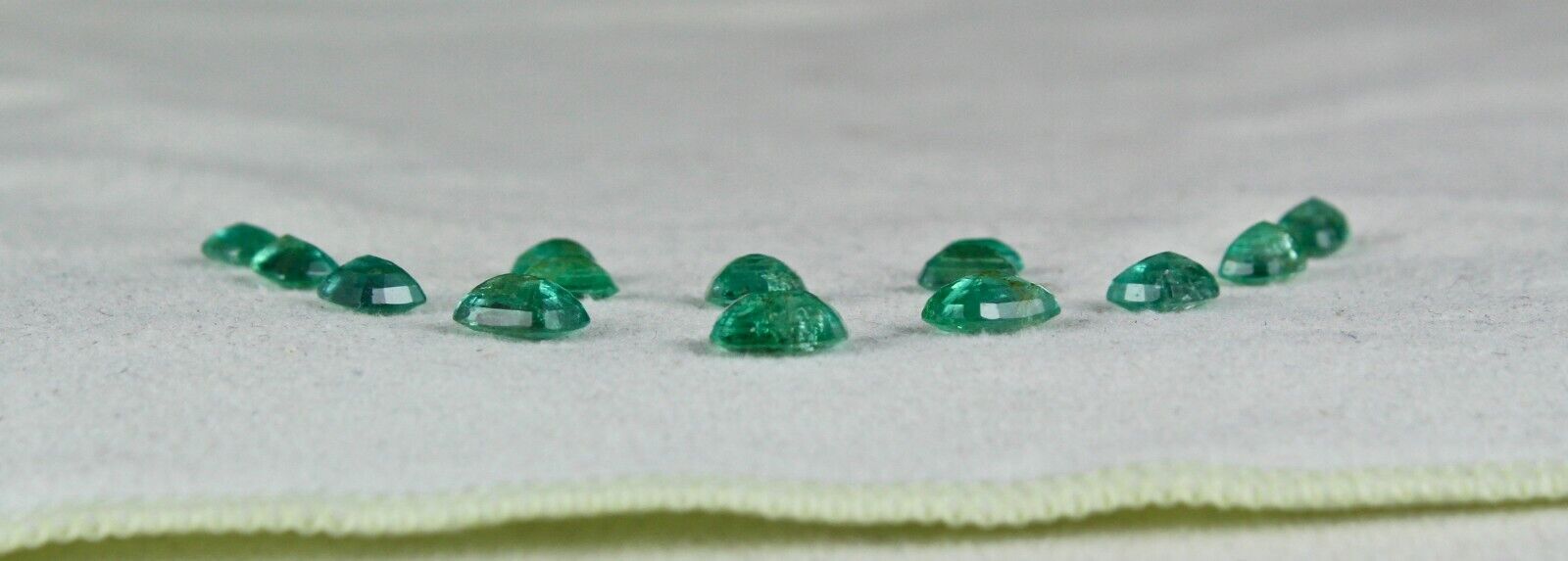 Certified Natural Emerald Cushion Cut 14 Pc 13.13 Ct Loose Gemstone Design Set