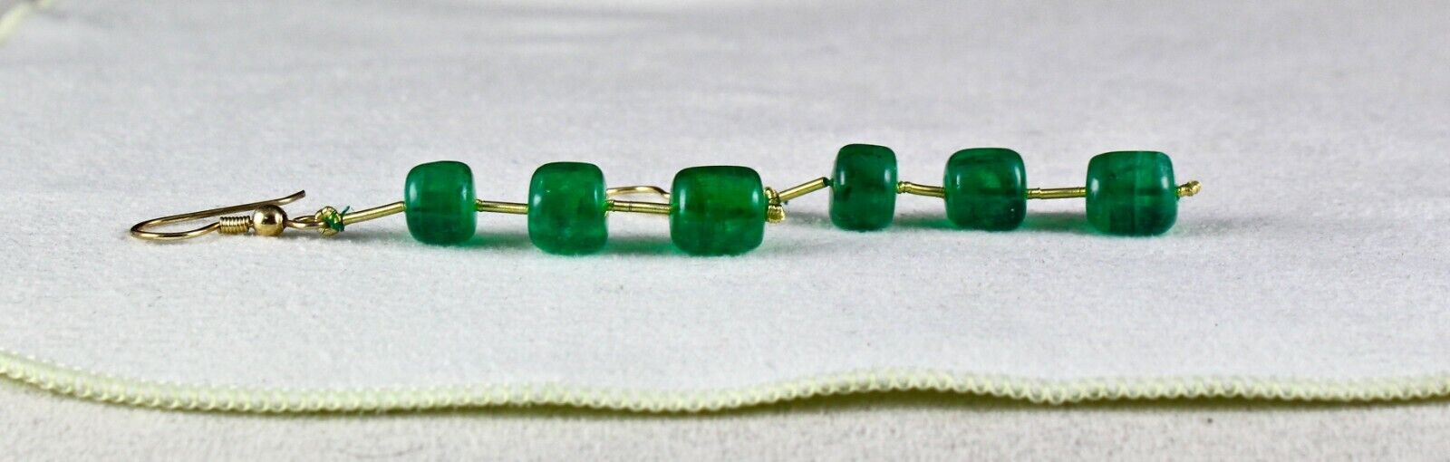 Natural Zambia Emerald Drilled Beads 6 Pc 31.80 Ct Top Green Gemstone Earring