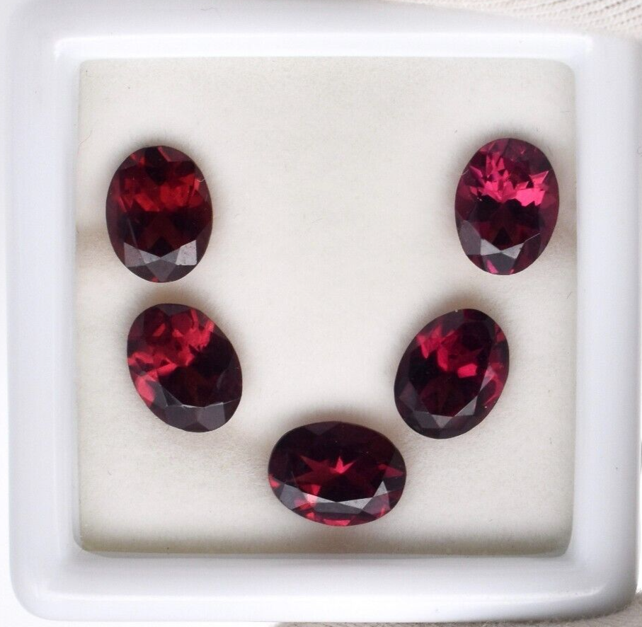 Natural Garnet Oval Cut 10.31ct 5pc 9x7mm Loose Gemstone Earring Set Design