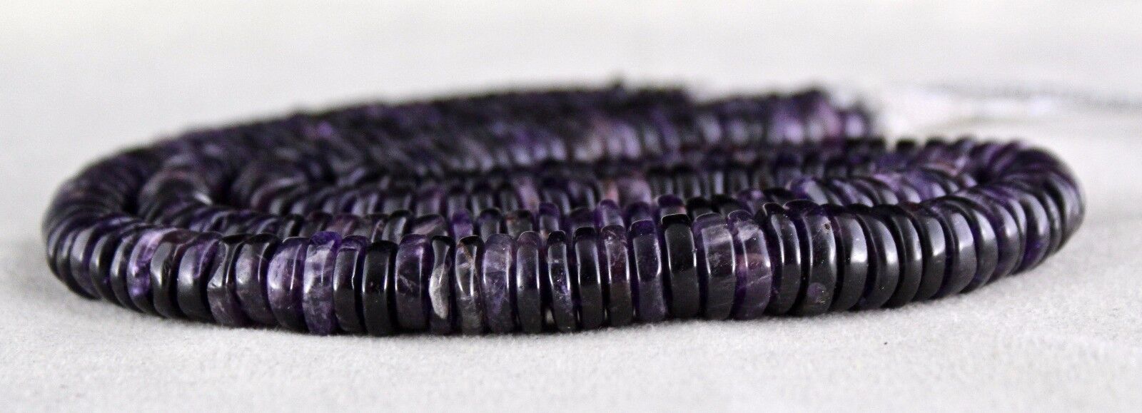 FINE NATURAL DARK AMETHYST BEADS BUTTON 2 LINE 781 CTS GEMSTONE FASHION NECKLACE