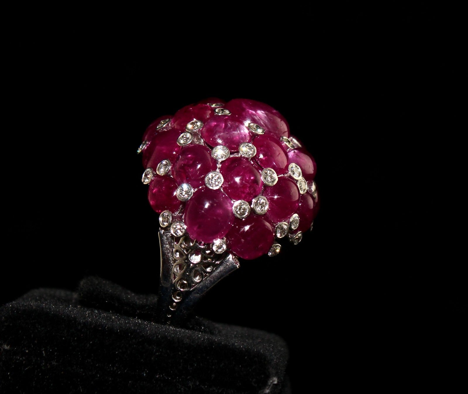 Certified 18k Gold Natural Ruby Diamond 10ct Cocktail Ring For Women