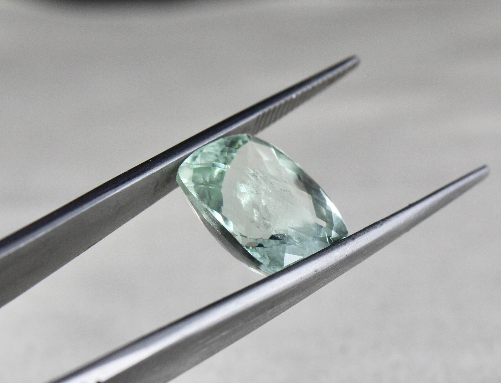 Certified Natural Blue Aquamarine 8.12ct Cushion Loose Gemstone For Ring