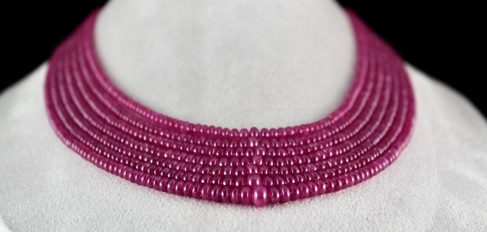 Certified Natural Ruby Beads Round 7 Line 677 Carats Gemstone Classic Necklace
