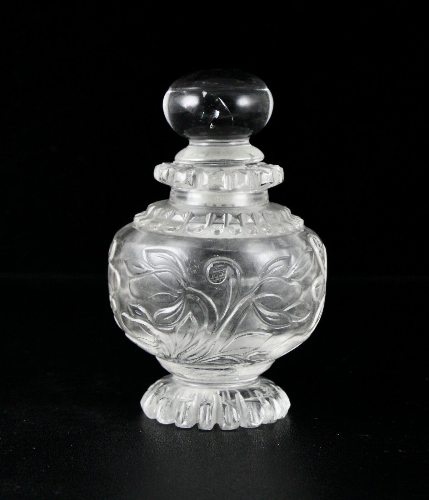 Handcrafted Carved Natural Rock Crystal Quartz 1265 Ct Perfume Bottle Decor