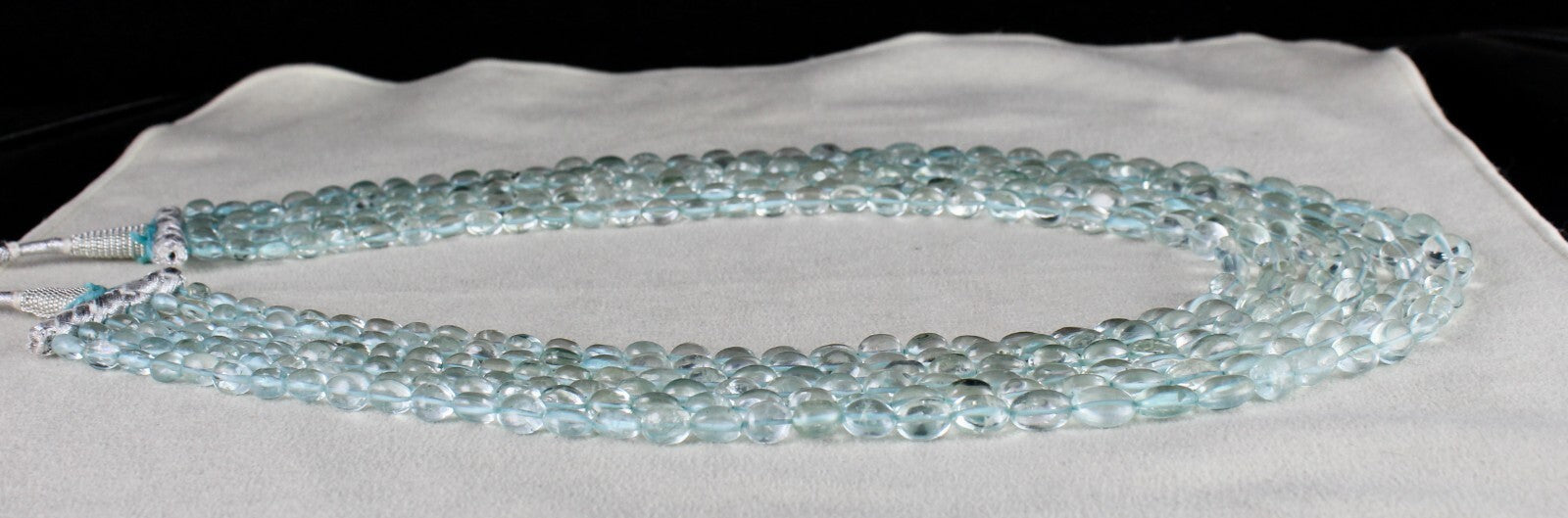 Certified Fine Natural Blue Aquamarine 680 Ct Beads Long 6 L Gemstone Necklace