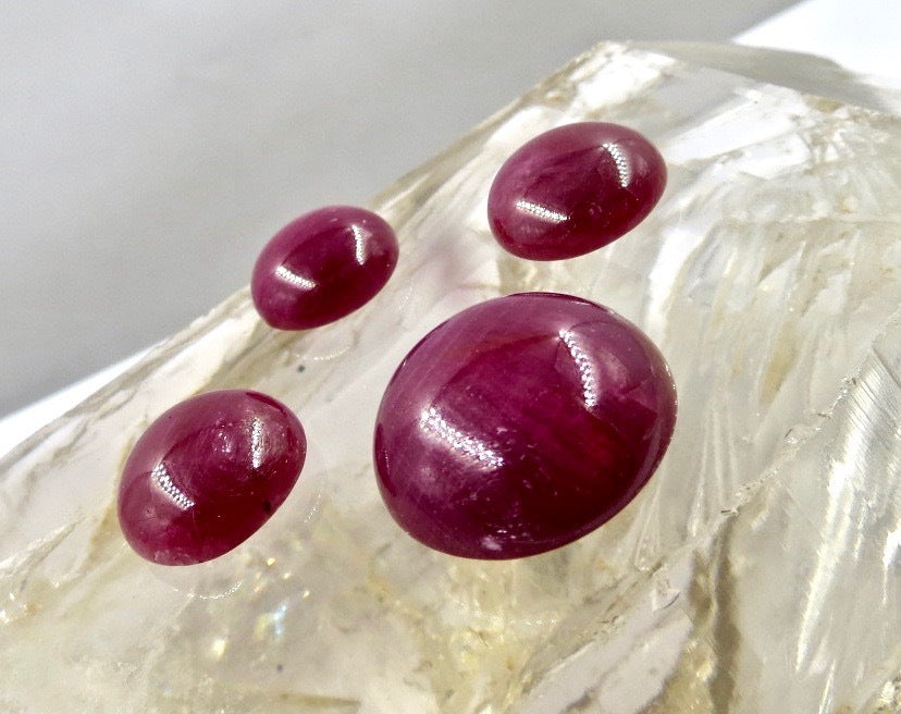 Certified Natural Untreated Ruby Cabochon 61.10ct Gemstone 4pc Jewelry Set