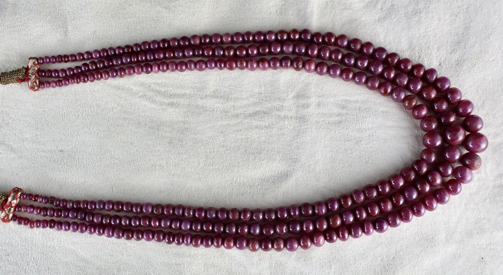 Natural Ruby Beads Round 3 Line 444 Carats Untreated Gemstone beaded Necklace