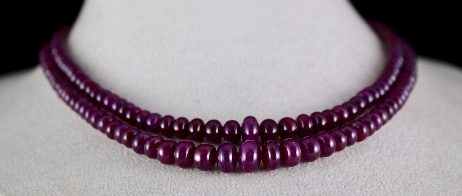 NATURAL UNTREATED RUBY BEADS ROUND 2 LINE 311 CARATS GEMSTONE LADIES NECKLACE